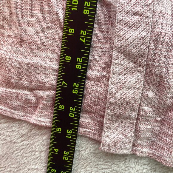 Rowm Men's Shirt Size 2XB Short Sleeve Button Up Shirt Red Woven Textured Casual - Picture 4 of 12